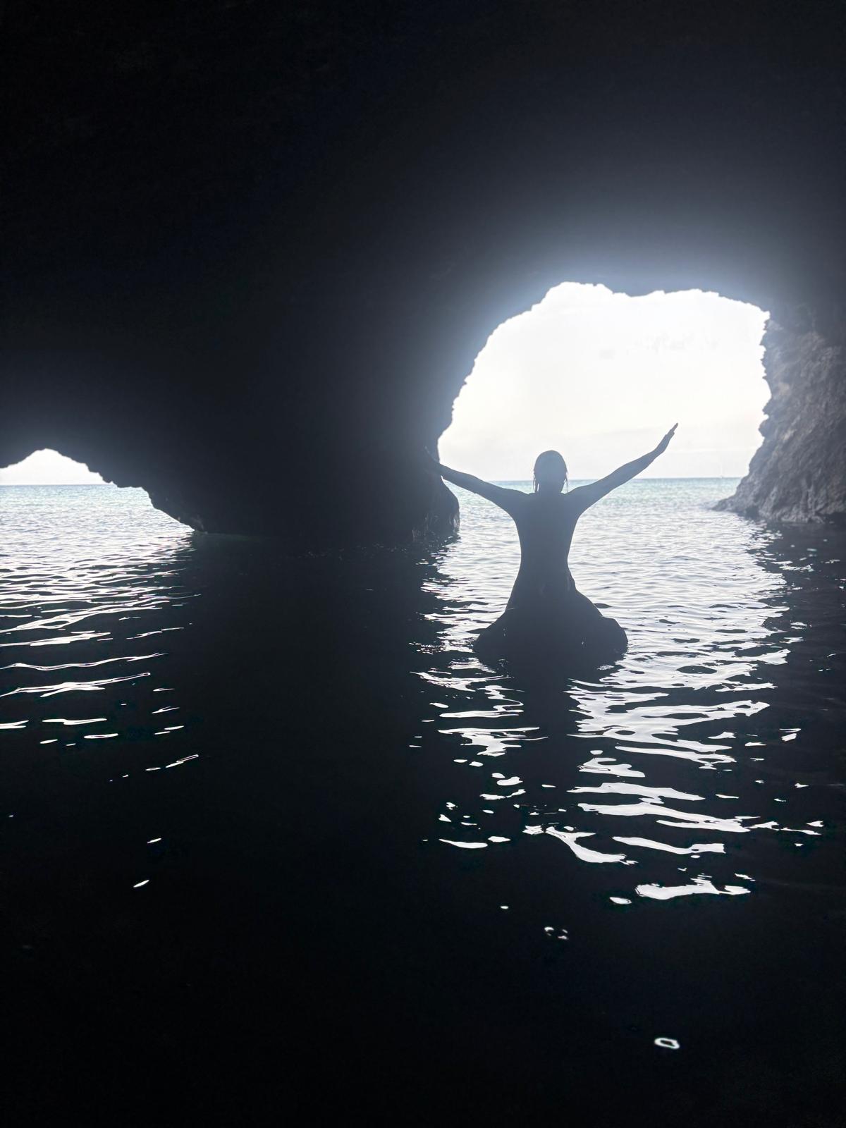 SUP inside Papagayo natural cave