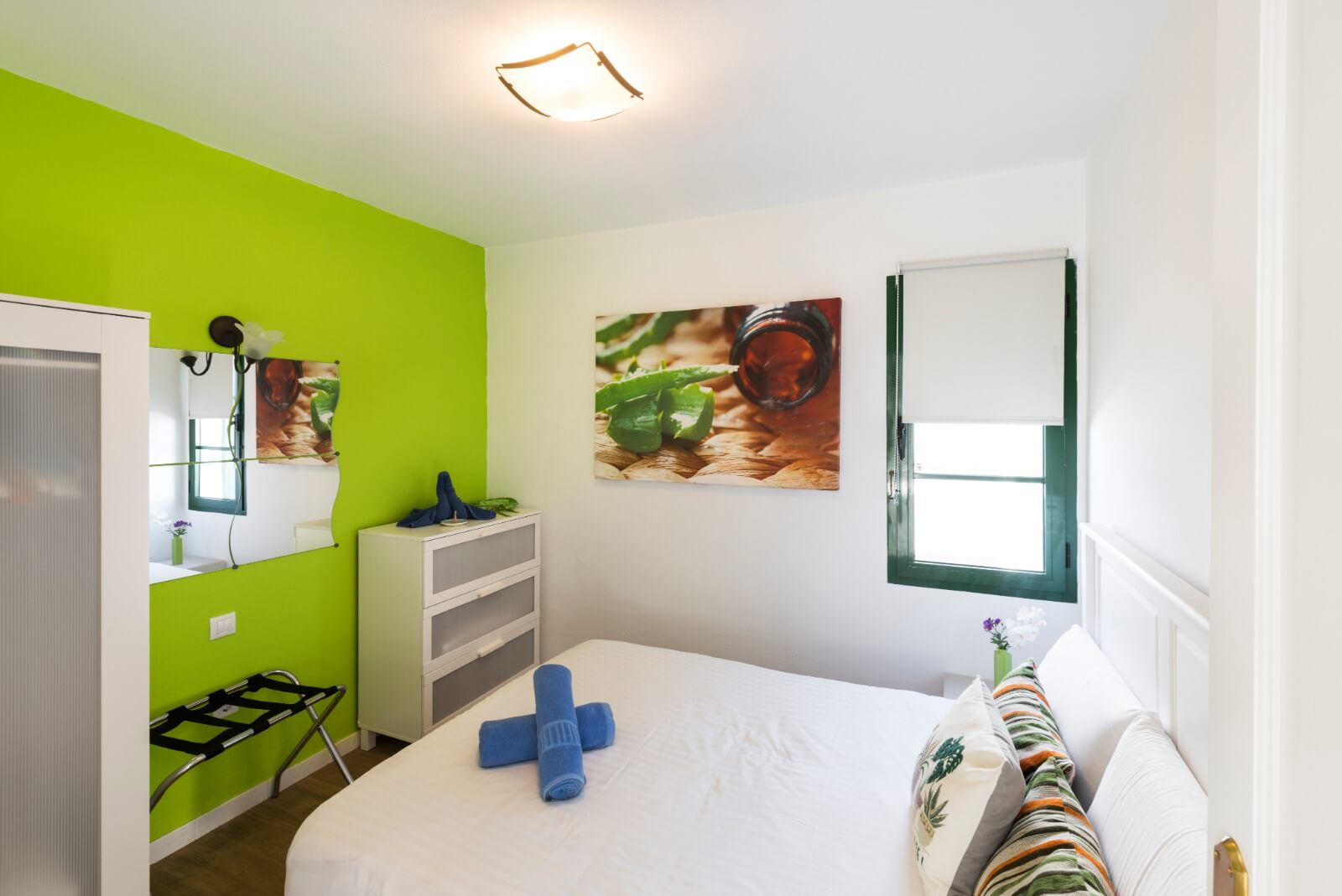 Private apartment bedroom in central Playa Blanca
